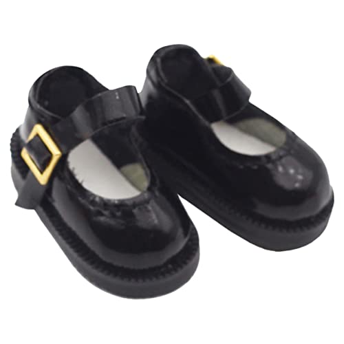 VICASKY 1Paar Miniatur Puppenschuhe aus Schwarze Bjd Schuhe für Puppen DIY Puppendekoration für Kreative und Miniatur Hauszubehör von VICASKY
