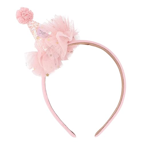 VICASKY 1Pc Stirnband Geburtstagsmütze Babyhaube Kinderstirnbänder Mädchenstirnbänder Haarbänder Stirnbänder Für Mädchen Babystirnbänder Kopfbänder Haarreifen Haarspange Haarschmuck Rosa von VICASKY
