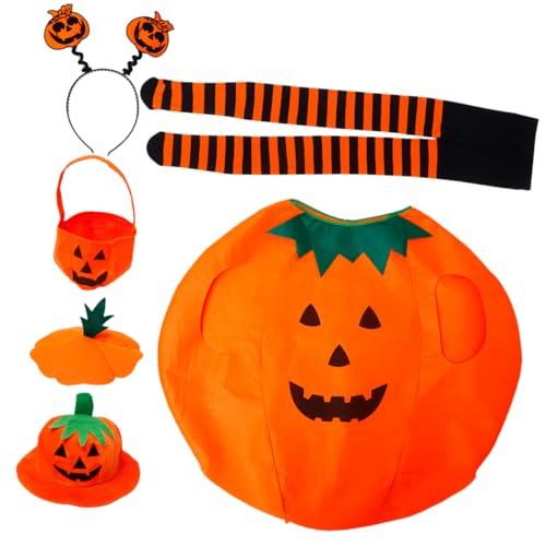 VICASKY 1Satz Halloween Kürbis Kostüm für Erwachsene Kürbishut Geschenktüte Strumpfhose Lustiges Familien Outfit für Halloween Party VICASKY 1Satz Halloween Kürbis Kostüm für Erwachsene Kürbishut Geschenktüte Strumpfhose Lustiges Familien Outfit für Halloween Party von VICASKY