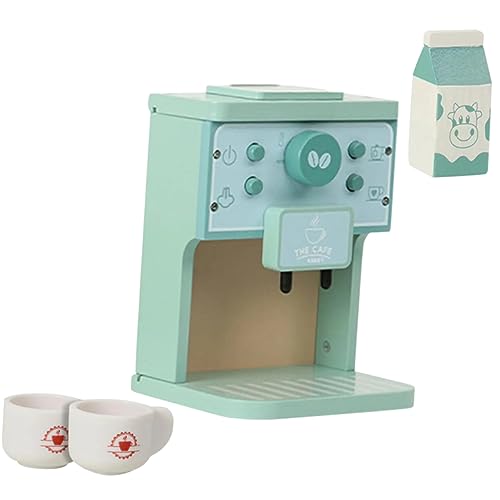 VICASKY 1Satz Holz Kaffeemaschine Spielzeugset für Zubehör Rollenspiel Stabil und Langlebig Fördert Kreatives und Soziale Fähigkeiten für Jahren von VICASKY