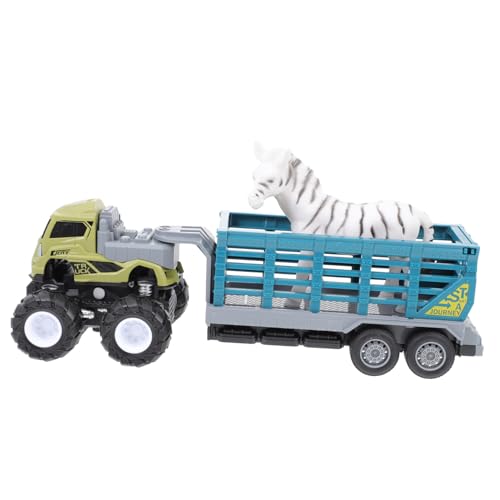 VICASKY 1Satz Inertiales Auto mit Tiermodellwagen Großer LKW für Bewegliches Abschleppauto mit Öffnender Tür Perfektes für Kleinkinder und Eltern Spiele von VICASKY
