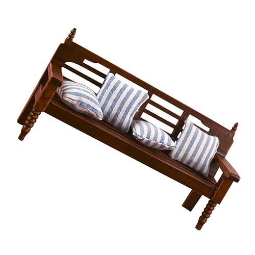 VICASKY 1Satz Miniaturbank Sofa mit Kissen Puppenhaus Möbel Holzbank mit Dekorativen Kissen Langlebig für Puppenhaus Dekoration VICASKY 1Satz Miniaturbank Sofa mit Kissen Puppenhaus Möbel Holzbank mit Dekorativen Kissen Langlebig für Puppenhaus Dekoration von VICASKY