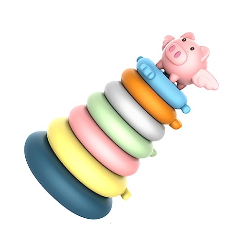 VICASKY 1Satz Stapelspielzeug Aus Früheres Kognitives Farbspielzeug Für Teiliges Stapelturm Mit Bunten Ringen Lernspielzeug Für Kleinkinder Und Junge Mädchen von VICASKY