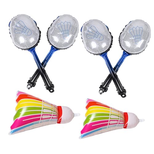 VICASKY 1Satz Stylische Aufblasbare Badmintonballons Aluminiumfolie Partydekoration für Sport Events Leichte Badminton Luftballons Große Bunte Shuttlecock Ballons Blaue von VICASKY