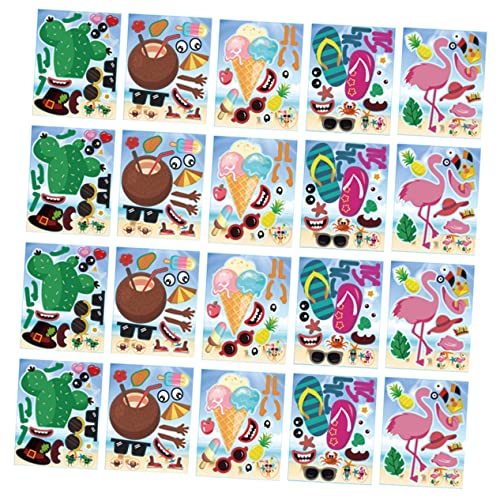 VICASKY 1Set Hawaii Aufkleber Dekoration Reiseaufkleber Dekorative Aufkleber Hawaii Party Aufkleber Hawaii Aufkleber Decals Aufkleber Candy Bag Aufkleber 80G Beschichtetes Papier Papier von VICASKY
