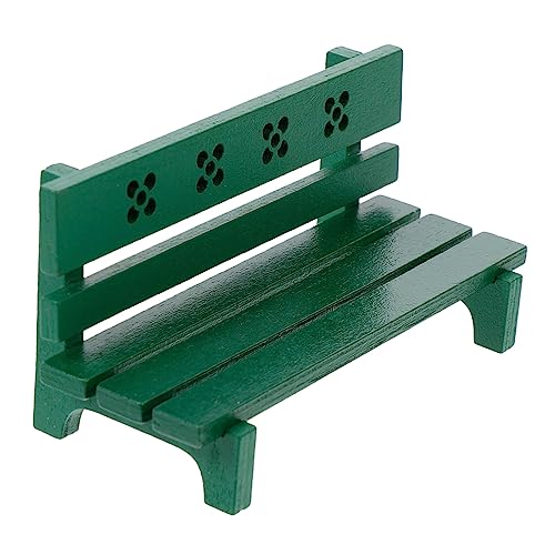 VICASKY 1Stk Bankmodellverzierungen Miniatur Puppenmöbel Puppenhausmöbel, Terrassenmöbel Puppenstubenbank bastelzeug puppenhauszubehör Mini-Hausstuhlmodell Mini-Hausverzierung Linde Green von VICASKY
