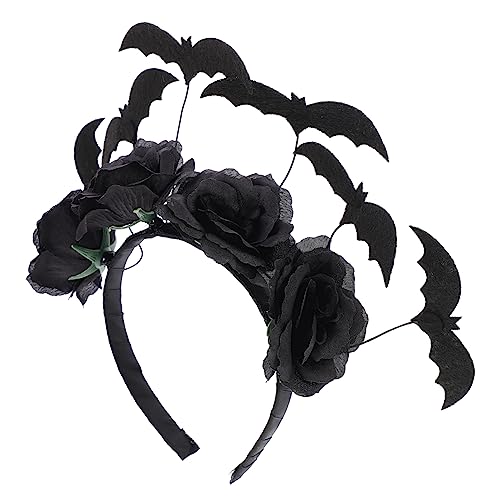 VICASKY Fledermaus-stirnband Schwarzer Blumenkopfschmuck Für Halloween Halloween-kopfschmuck Hoop Mädchen-haar-accessoires VICASKY Fledermaus-stirnband Schwarzer Blumenkopfschmuck Für Halloween Halloween-kopfschmuck Hoop Mädchen-haar-accessoires von VICASKY