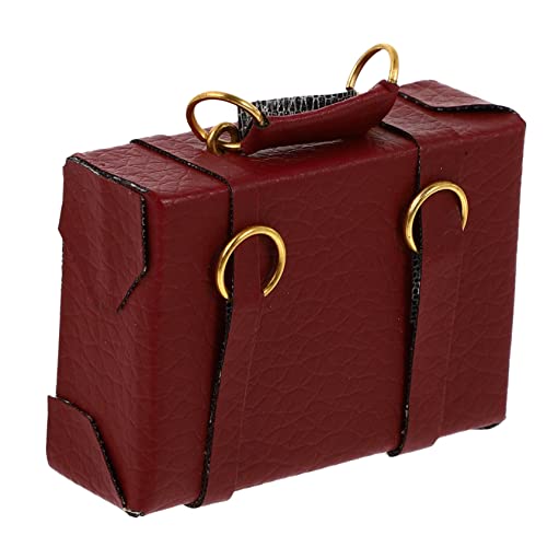 VICASKY 1Stk Puppenhaus Koffer Miniatur-Möbelfiguren Mini-Koffer Miniaturvorräte Miniaturmöbel kindergeschenke adventsgeschenke Mini-Taschen Miniaturgehäuse Kunstleder rot von VICASKY