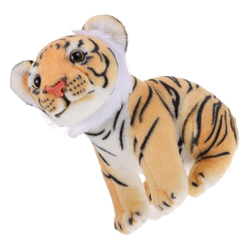 VICASKY 1Stk Simulation Tigerpuppe Kuscheltier für Sleeping Pillow Unique kinderspielzeug Tiger Sofa -Dekoration Tiger Zeigen PP Baumwolle Yellow von VICASKY