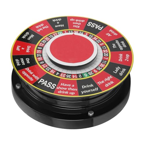 VICASKY Englischer Trink Plattenspieler für Trinkspiele Ktv Barspiel Drehbarer Roulette Teller Robustem Kunststoff für Hauspartys und Ktv Feiern von VICASKY