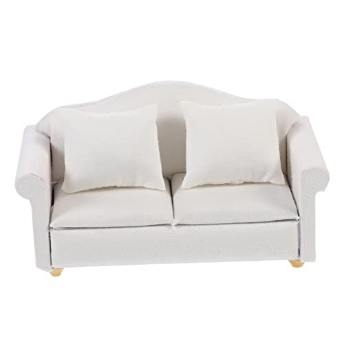 VICASKY Mini-Sofa-Modell High Fidelity Weißer Stoff Mini-Landschaft Für Puppenhaus- von VICASKY