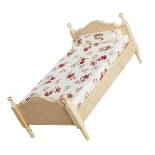 VICASKY Exquisites Walnuss-einzelbett Miniatur-Modell Für Puppenhaus 1 Stück Mini-Bett Spielzeug Dekorative Möbel Ornament VICASKY Exquisites Walnuss-einzelbett Miniatur-Modell Für Puppenhaus 1 Stück Mini-Bett Spielzeug Dekorative Möbel Ornament von VICASKY