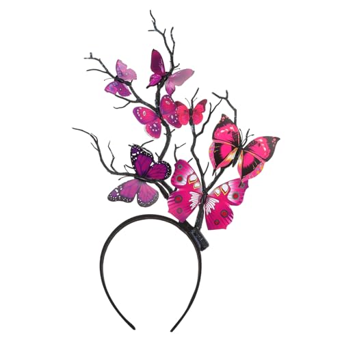 VICASKY 1stk Schmetterlings-haarschmuck Halloween-kopfschmuck Für Schmetterling Kopfschmuck Schmetterlinge Kreativer Halloween-kopfschmuck Abschlussball Requisiten Harz Violett von VICASKY