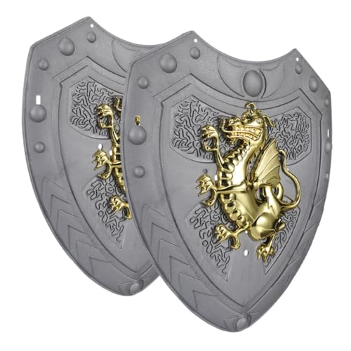 VICASKY 2 . Teiliges Kinderschild Drachenform Mittelalterliches Ritterkostüm Zubehör für Jungen Mädchen Kreatives Rollenspiel Halloween Verkleidung Fantasievolle Spielzeugschilde von VICASKY