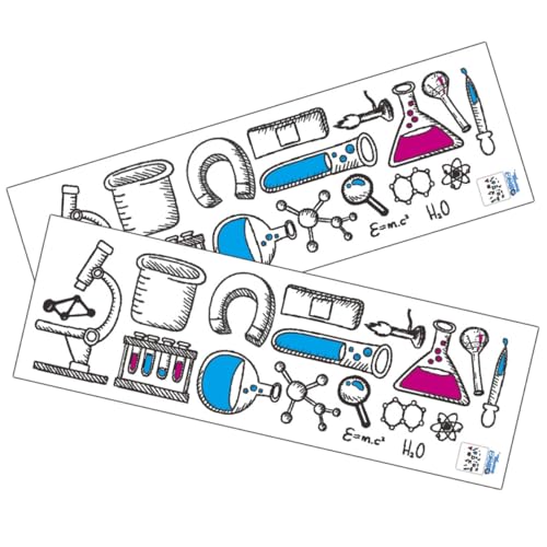 VICASKY 2 Blätter Wissenschaftliche Labor Wandtattoos PVC Aufkleber Abnehmbar Wiederverwendbar für Zimmer Fenster Türen Glatte Oberflächen Studentische Raumdeko von VICASKY