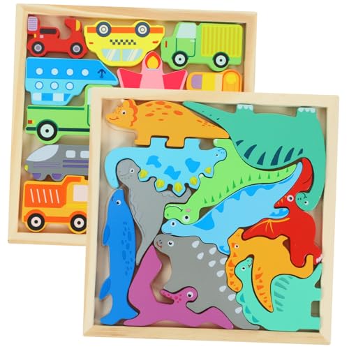 VICASKY 2 Boxen Lernpuzzle Puzzles Lernpuzzle Holzpuzzle Lernpuzzle Kleinkind Spiel Holzpuzzle Puzzle Passende Spielzeuge Aus Holz von VICASKY