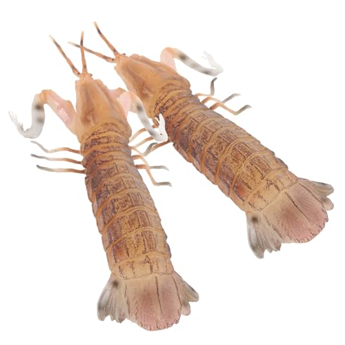 VICASKY 2 STK Meerestiere Meerestierfiguren Modell Mit Gefälschten Meeresfrüchten Lebensechtes Meerestier Künstliches Garnelenmodell Plastikgarnelen Aquarium-dekor 4g Krabbe Schmücken PVC von VICASKY