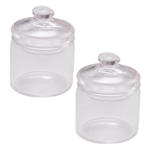 VICASKY Kleine Gläser Mit Deckel 2 STK Miniatur-krug Versiegelte Teedosen Verschlossene Gläser Für Pint Deckel Artikel Lagercontainer Kleines Hausdekor Puppenhauszubehör Glas Transparent VICASKY Kleine Gläser Mit Deckel 2 STK Miniatur-krug Versiegelte Teedosen Verschlossene Gläser Für Pint Deckel Artikel Lagercontainer Kleines Hausdekor Puppenhauszubehör Glas Transparent von VICASKY