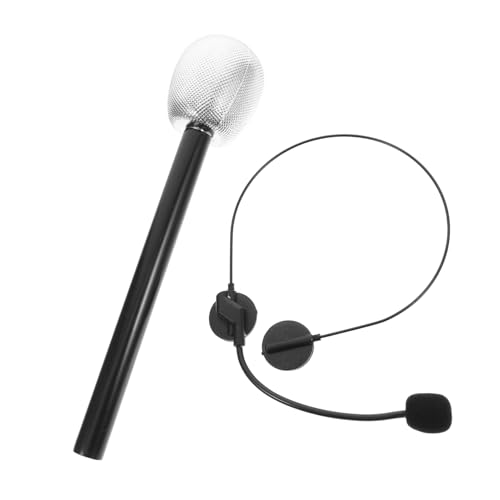 VICASKY 2 STK Promi-Kleid Kostümmikrofon Make-up-Mikrofon Abschlussball-Mikrofon Fake-Mikrofon-Set Mikrofon Kopfhörer Mikrofon-Requisiten im Retro-Stil gefälschtes Headset Plastik Silver VICASKY 2 STK Promi-Kleid Kostümmikrofon Make-up-Mikrofon Abschlussball-Mikrofon Fake-Mikrofon-Set Mikrofon Kopfhörer Mikrofon-Requisiten im Retro-Stil gefälschtes Headset Plastik Silver von VICASKY