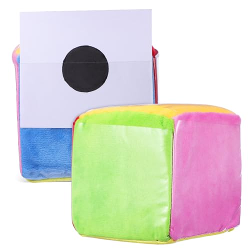 VICASKY 2 STK. Plüschwürfel mit Einstecktaschen Lernwürfel für Kindergarten Schule Vielseitig Einsetzbar Leichte Stoffwürfel zum Einlegen von Karten für Spiele und Unterricht von VICASKY