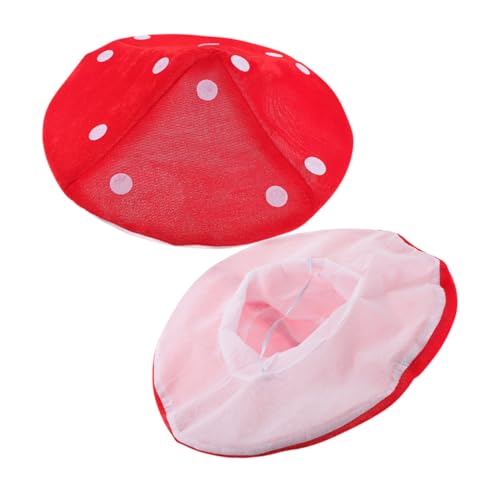 VICASKY 2 STÜCK Teiliges Rotes Pilz kinderkostüm mit Elastischem Band Lustiger Festhut für Jungen und Mädchen Leichter Cosplay hut für Karneval Halloween und Fotoshooting von VICASKY