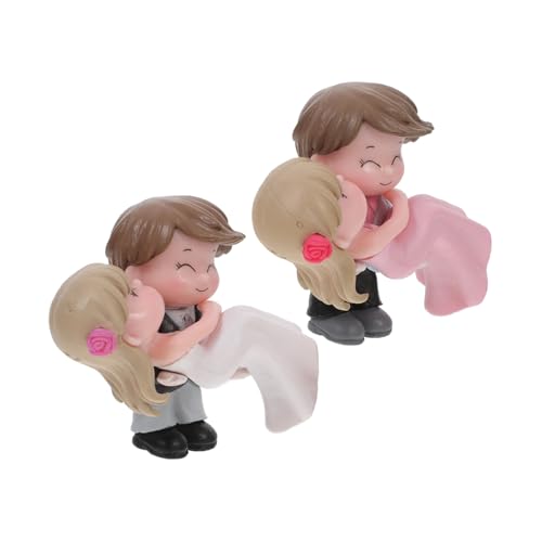 VICASKY 2 Sätze 2 Sets Prinzessin Umarmungspaar Bücherregal Dekoration Liebevolle Schicke Paarfiguren Kuchendekoration Dekorationen Obstkuchen Paarfiguren 2 Paar*2 von VICASKY