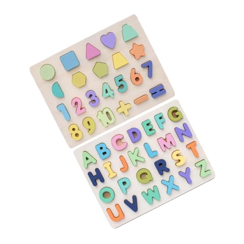 VICASKY 2 Sätze Alphabet-Block-Puzzle Puzzlespielzeug Für Die Frühe Bildung Von Kindern Baustein Kreatives Rätsel Intelligenzentwicklungsrätsel Puzzle Kinderpuzzle Holz von VICASKY