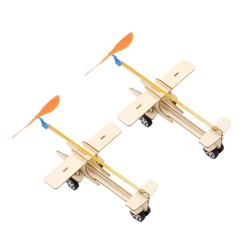 VICASKY 2 Sätze DIY Gummiband Antriebs Flugzeug Modellspielzeug Bastelset Flexibel Robust für Outdoor Spaß Motorik von VICASKY