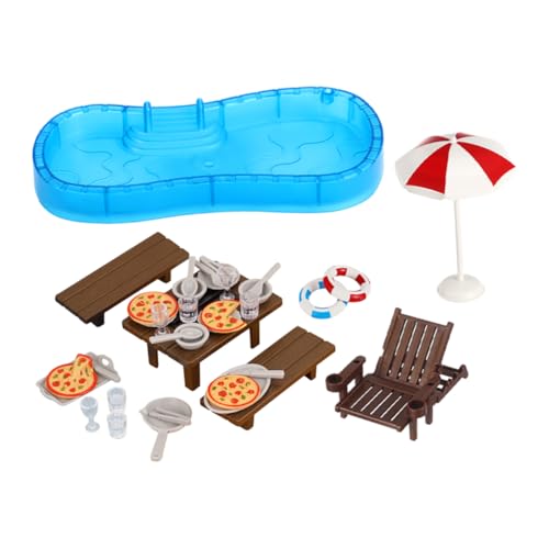 VICASKY Puppenhaus Spielzeug Pool Schwimmen Strand Stuhl Miniatur Kit Für Jungen Und Mädchen von VICASKY