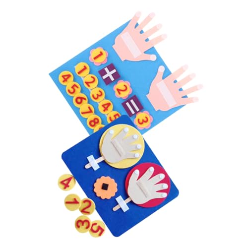 VICASKY 2 Sätze Filz DIY Lernspielzeug Mathe Fingerzählspielzeug zum Rechnen Lernen Vorschule für Jungen Mädchen Hand Auge Koordination und Zahlenverständnis von VICASKY