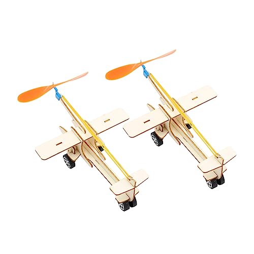VICASKY 2 Sets Kinder Hand-geworfen Holz Flugzeug Spielzeug Montage Flugzeug Modell Auswirkungen-beständig Spielzeug Für Outdoor Spaß von VICASKY