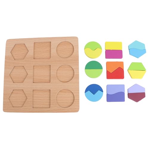 VICASKY 2 Sätze Geometrie Rätsel Kinder Puzzle rätselbuch Kinder laubsägen für Kinder holzspielsachen holzrätsel Spielzeug Geometrie-Puzzle aus Holz Multifunktion Blöcke Hölzern von VICASKY