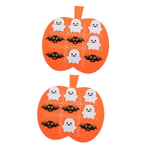 VICASKY 2 Sätze Halloween Filzspielmatten Lernspielzeug DIY Puzzle Spielkissen Orange Spaßige Pädagogische Spielmatten für Mehrspieler Party und Dekoration von VICASKY