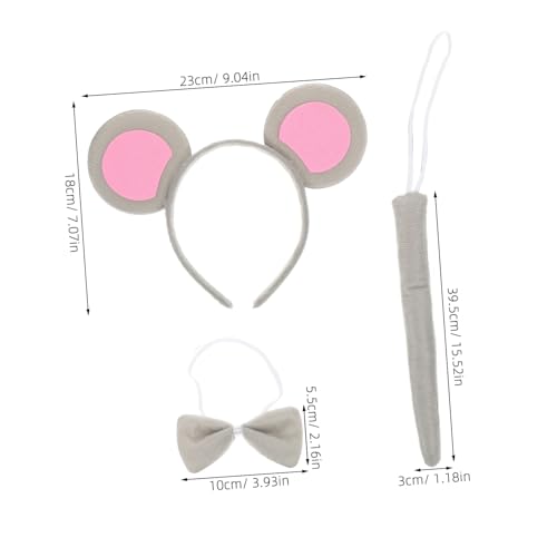 VICASKY 2 Sätze Halloween Mäuse Kostüm Zubehör Set Ohren Haarreif Schleife und Leichtes Bequemes Tierkostüm für Karneval Party Bühnenauftritt VICASKY 2 Sätze Halloween Mäuse Kostüm Zubehör Set Ohren Haarreif Schleife und Leichtes Bequemes Tierkostüm für Karneval Party Bühnenauftritt von VICASKY