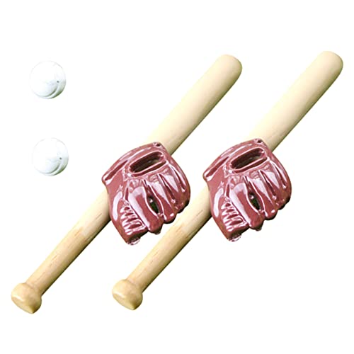 VICASKY 2 Sätze Handschuh Für Baseballschläger Spiele Aufblasbare Spielzeuge Für Schlagballschläger Golfbälle Miniaturen Zum Basteln Sportbälle Sportliche Miniaturen Holz von VICASKY