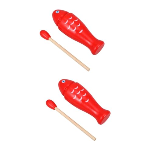 VICASKY 2 Sätze Holz Fisch Guiro Percussion Instrument Musikinstrument für Kleinkinder Fördert Feinmotorik und Hand-Auge-koordination Robustes Holz Kindgerechte Rotes Design VICASKY 2 Sätze Holz Fisch Guiro Percussion Instrument Musikinstrument für Kleinkinder Fördert Feinmotorik und Hand-Auge-koordination Robustes Holz Kindgerechte Rotes Design von VICASKY