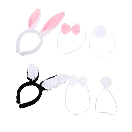 VICASKY 2 Sätze Kaninchen Ohren Stirnband mit Teiliges Kostümzubehör für Partys Cosplay und Karneval für Mädchen und Kreative und Stilvolle Dekoration von VICASKY