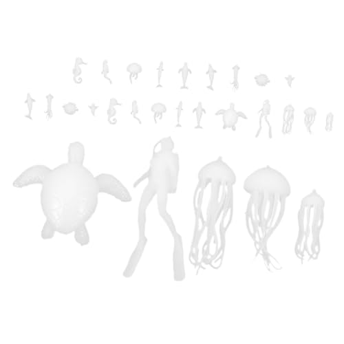 VICASKY Figuren Zum Basteln – 2 Sets Miniatur-meerestiere – Schmuckherstellungsset – Epoxid-gießfüller – Zubehör – Kunststoff-Meerestier-füller von VICASKY