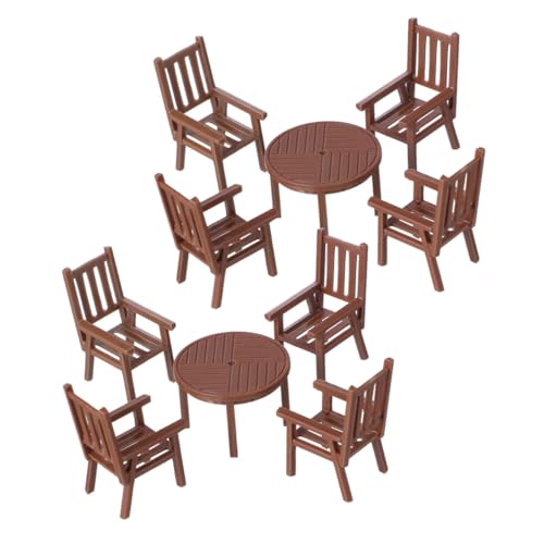 VICASKY 2 Sätze Miniatur Möbel Set Miniatur Tisch und Stühle Realistische Miniaturmöbel für Puppenhaus Micro Landschaft Deko für Dioramen und Bastelprojekte von VICASKY
