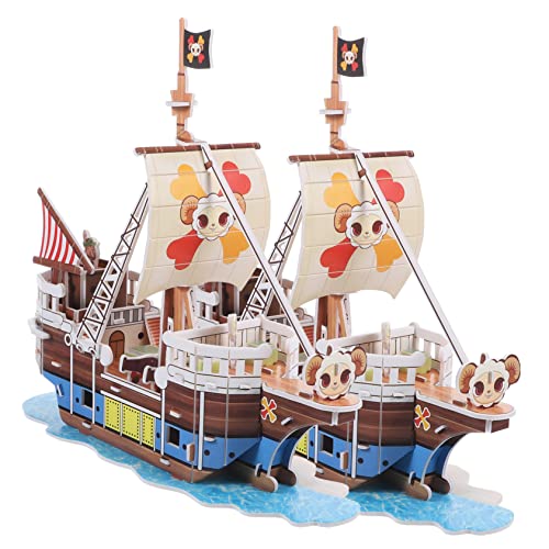 VICASKY 2 Sätze Piratenschiff-Puzzle Bausteine ​​für Erwachsene Schiffsbau-Puzzle Segelboot Schiffsbausatz 3D-Puzzles Piratenschiff Kreuzfahrtschiffmodell Papier Rätsel Erwachsener Kind von VICASKY