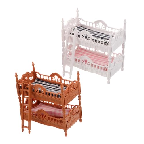 VICASKY 2 Sätze Puppenhaus Etagenbett Miniatur Schlafzimmermöbel Realistische Doppelstockbetten Weiß Haus Zubehör für Kreatives Rollenspiel VICASKY 2 Sätze Puppenhaus Etagenbett Miniatur Schlafzimmermöbel Realistische Doppelstockbetten Weiß Haus Zubehör für Kreatives Rollenspiel von VICASKY