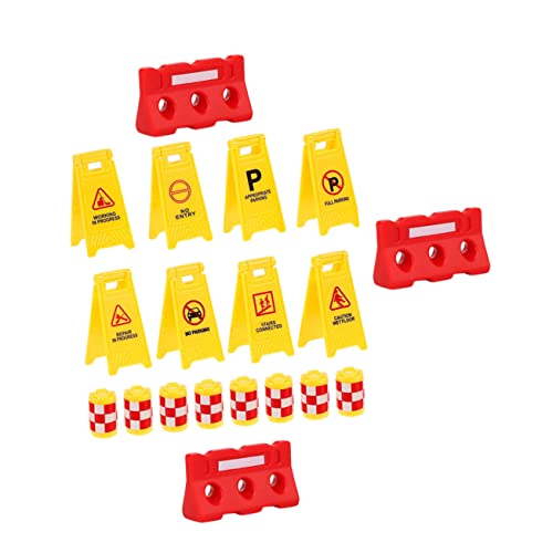 VICASKY 2 Sätze Simulierte Straßensperre Straßenschild Gehirnspielzeug Sicherheitszaun Spielzeug Kidcraft-spielset Kleines Verkehrszeichen Spielzeug Requisiten Kind Künstlich Plastik von VICASKY