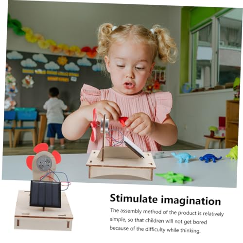 VICASKY 2 Sätze Solarventilator Bausatz aus Holz Kleines Solarspielzeug für DIY Solar Fan Experimentierkasten Edukatives Wissenschaftsspielzeug für Grundschüler von VICASKY