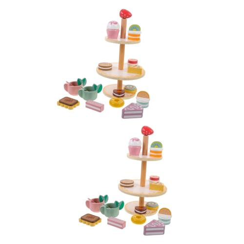 VICASKY 2 Sätze Teeservice für Kinder Cupcake-Spielzeug für die Küche Essensspielzeug Spielen Kinderspielzeug küchenspielzeug für Kinder Schmücken Nootropikum Simulationshaus-Cupcake von VICASKY