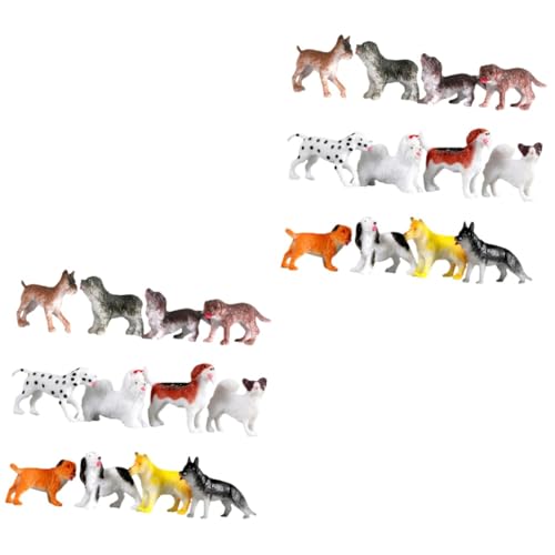VICASKY 2 Sätze Teiliges Mini Hundemodell aus Kunststoff Realistische Welpenfiguren für Kreatives Desktop Dekor Lebensechte Hundespielzeuge als Fantasie von VICASKY