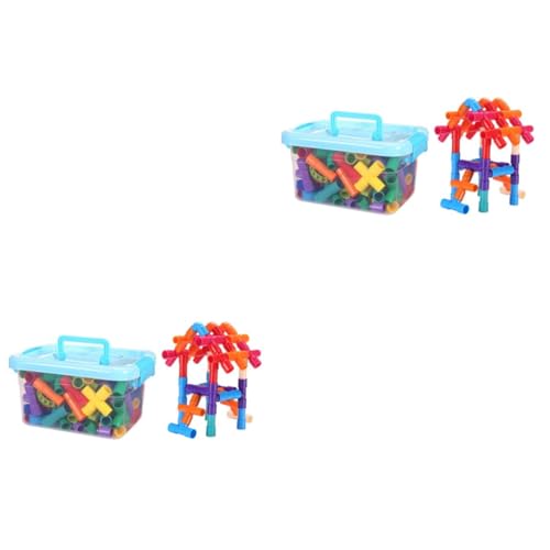 VICASKY 2 Sätze Teiliges Rohre Puzzle Bunte Bausteine aus Hochwertigem PP Material Pädagogisches Steckspielzeug mit Kleinem Aufbewahrungskasten für Kreativität und VICASKY 2 Sätze Teiliges Rohre Puzzle Bunte Bausteine aus Hochwertigem PP Material Pädagogisches Steckspielzeug mit Kleinem Aufbewahrungskasten für Kreativität und von VICASKY