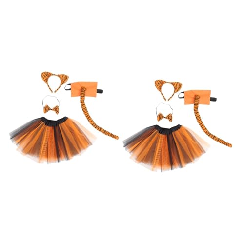 VICASKY 2 Sätze Tiger Kostüm mit Realistischen Tigerohren Haarreif Verstellbarem Stirnband Orange Schwarzem Tüllrock und Einzigartiger Schwanzdekoration für Karneval Bühnenauftritte VICASKY 2 Sätze Tiger Kostüm mit Realistischen Tigerohren Haarreif Verstellbarem Stirnband Orange Schwarzem Tüllrock und Einzigartiger Schwanzdekoration für Karneval Bühnenauftritte von VICASKY