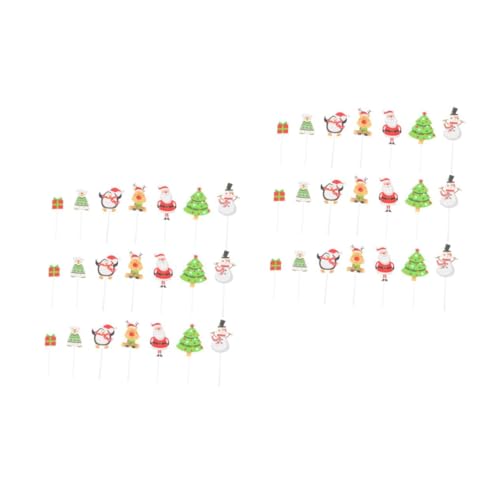 VICASKY 2 Sätze Weihnachtskucheneinsatz Weihnachtskuchen Auswählen Weihnachts-dessert-picks Weihnachtsfeier Gefallen Kuchendeckel Weihnachtskuchen-flagge Colorful Papier 70 Stück * 2 von VICASKY