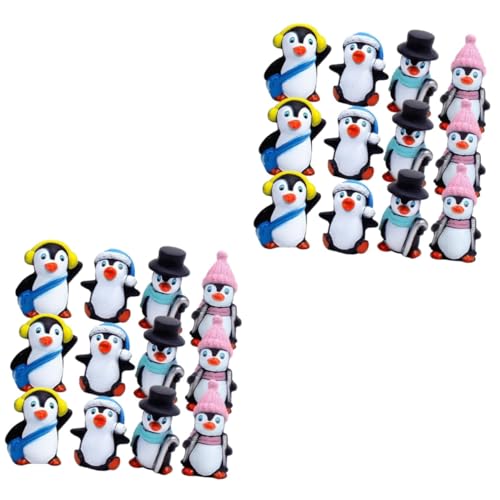 VICASKY 2 Sätze Winter-pinguin-ornament Pinguin-becher Kleine Pinguinfigur Kleine Terrarienfigur Pinguine Positiver Pinguin Mikro-pinguin-statue Pinguin Figur Vinyl 12 Stücke * 2 von VICASKY