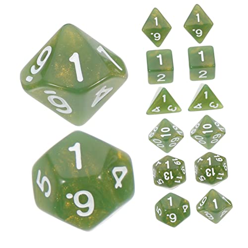 VICASKY 2 Sätze Würfel mehrseitig spielsachen für dice Set Acryl-Spielrequisite Partyzubehör Brettspiel-Tool Partygeschenk Spiel-Requisiten Green von VICASKY